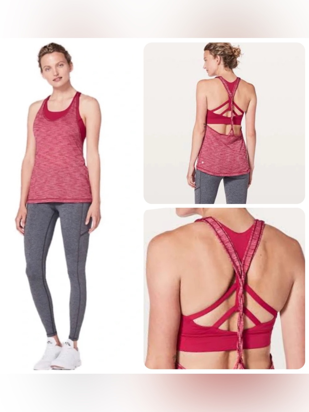 NWOT Lululemon Twist and Toil Tank Top *Heathered Ruby Red / Ruby Red (Size 8)